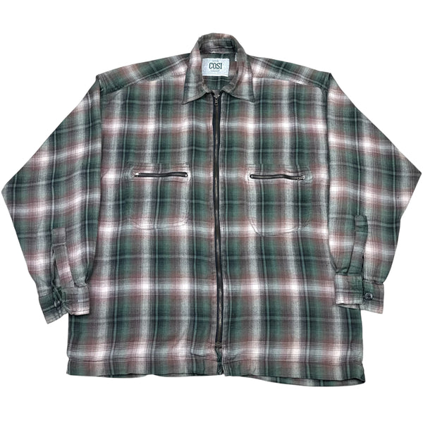 90s Plaid Zip - XL