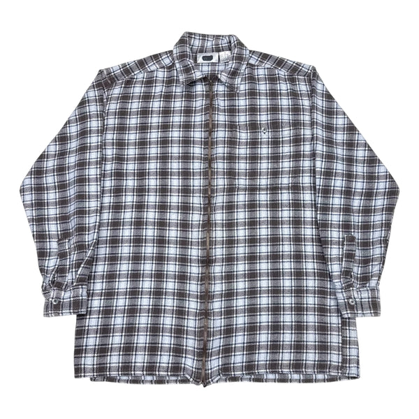 90s Plaid Zip - M