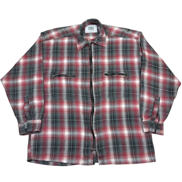 90s Plaid Zip - XL