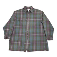 90s Plaid Zip - L