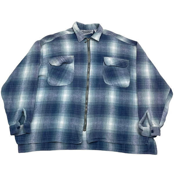 90s Plaid Zip-Up - XL